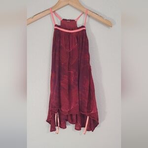 Free People Burgundy and Pink Dress
